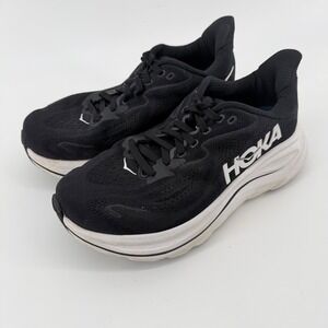 HOKA Clifton 10 Women's Size 6 2E Extra Wide Black White Running Shoes 1162052
